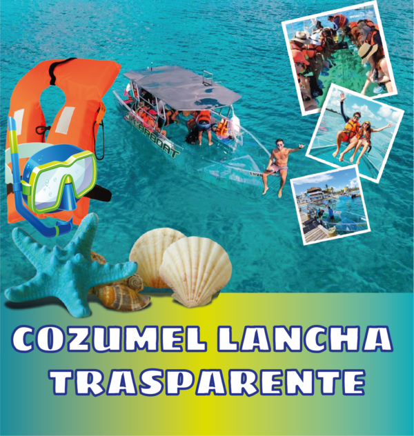 Cozumel en lancha transparente